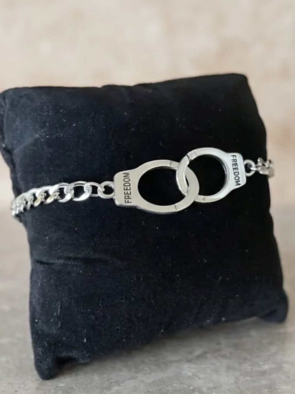 Silver Handcuff Link Chain Bracelet | Gothic Freedom Unisex Jewelry | NWT